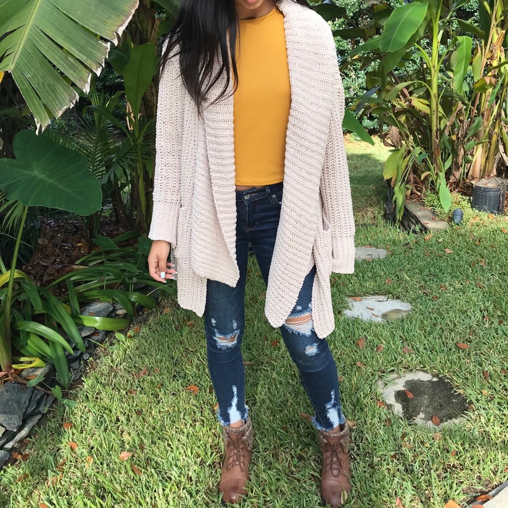 Cream knitted cardigan - Picture 4 of 4